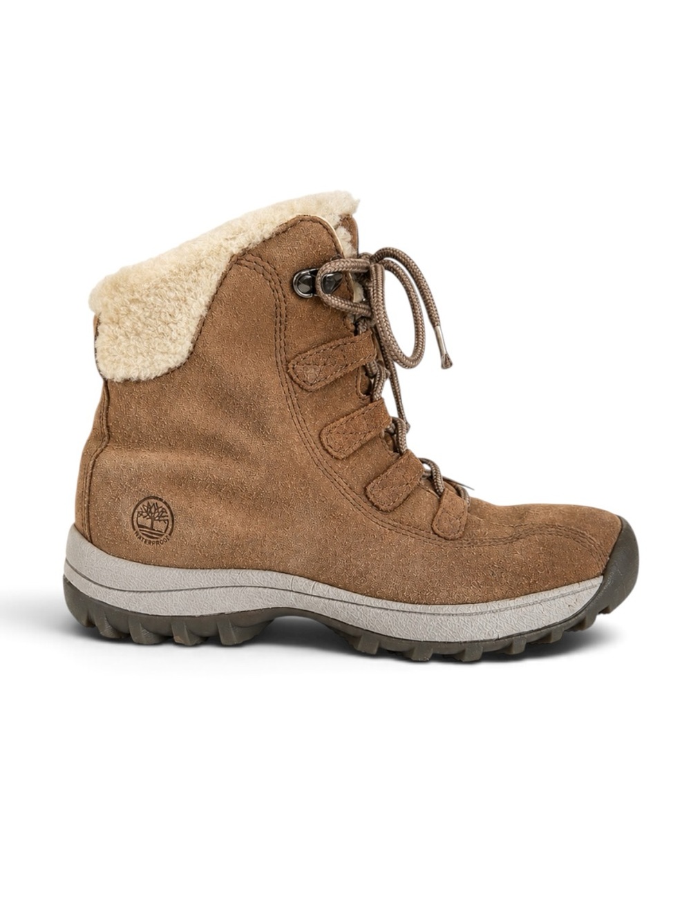 Timberland Canard Resort Mid Waterproof Winter Boots Sherpa Brown Suede Size 7